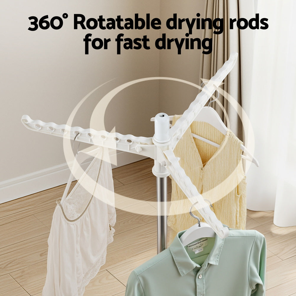 Artiss Clothes Rack Airer Rotatable Hanger Foldable 163cm