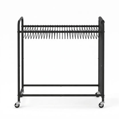 Artiss Pants Trolley Mobile Clothes Rack Clothing Stand with 30 Hangers Wheels Storage Organizer Bag
