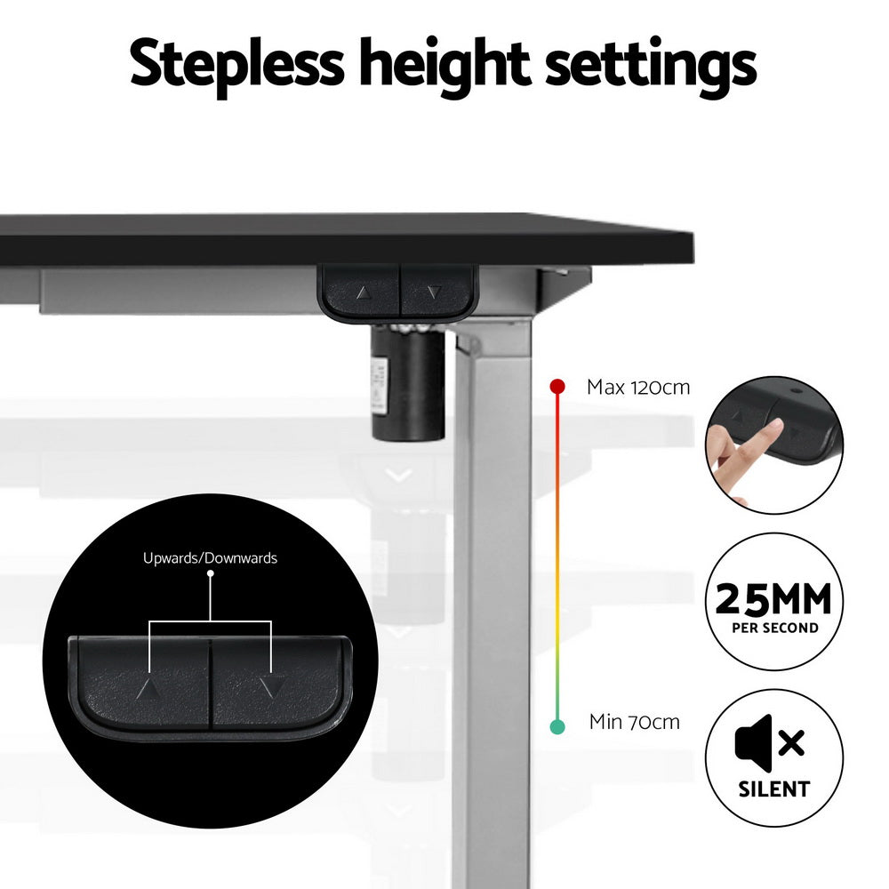 Artiss Electric Standing Desk Frame Only Height Adjustable 70KG Load Grey