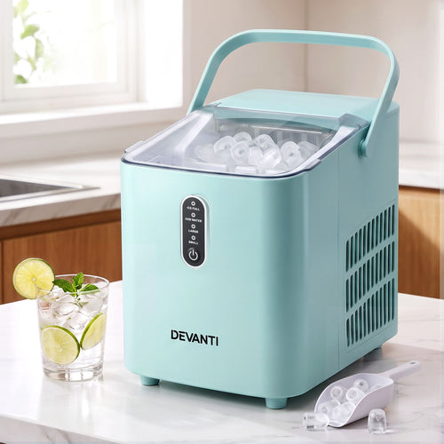 Devanti 12KG Ice Maker Machine Bullet Ice Cube Portable Green