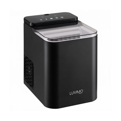 LUVIMO 15kg Ice Maker Machine Double Open Cover Deep Clean - Black