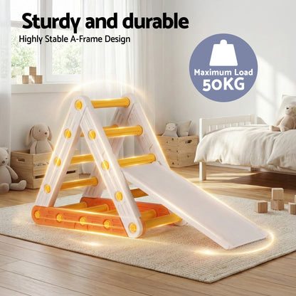 Keezi Kids Climbing Frame Set With Slide Indoor Outdoor Toddler Toys Pikler Triangle Climber