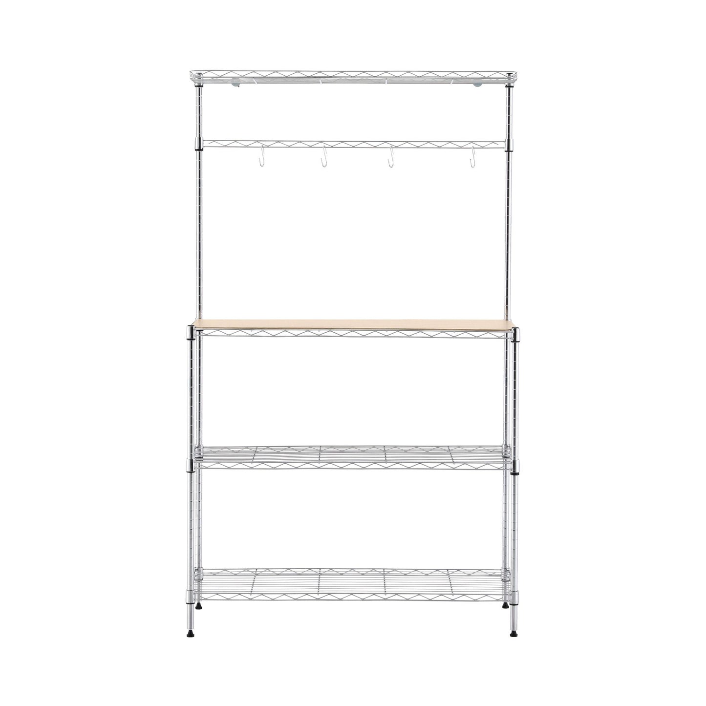 Artiss 4-Tier Metal Kitchen Rack Shelf Silver Storage Shelves Organizer Microwave Stand 90cmx151cm