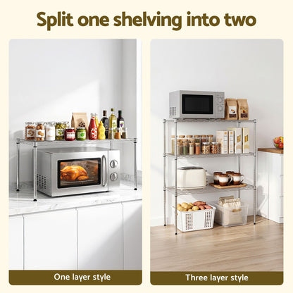 Artiss 5-Tier Kitchen Rack Shelf Shelving 90x35x182CM Adjustable Metal Storage Shelves