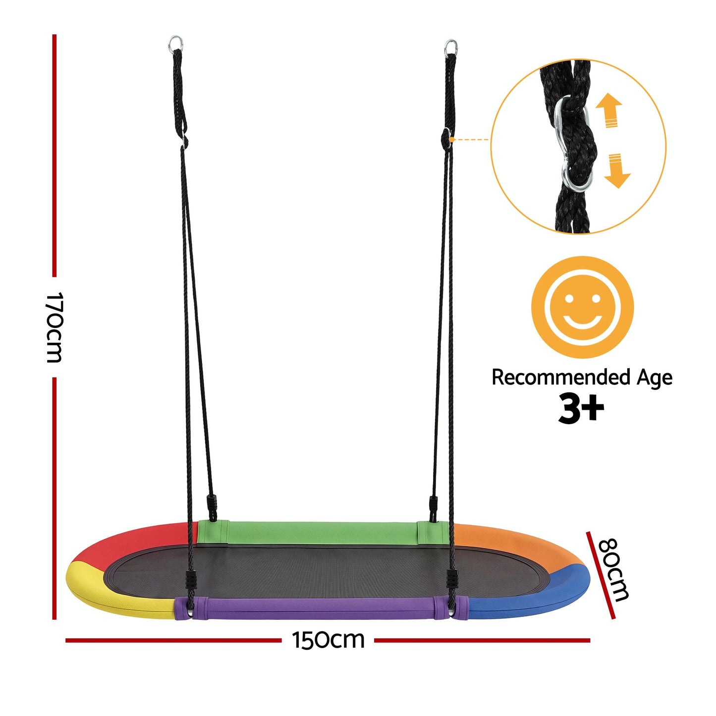 Gardeon Tree Swing Hammock 150cm for Backyard Porch Outside Playground