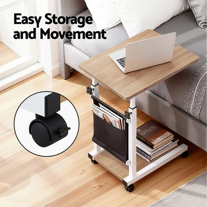 Artiss Laptop Desk Height Adjustable Mobile Workstation Computer Desks 48CM Oak