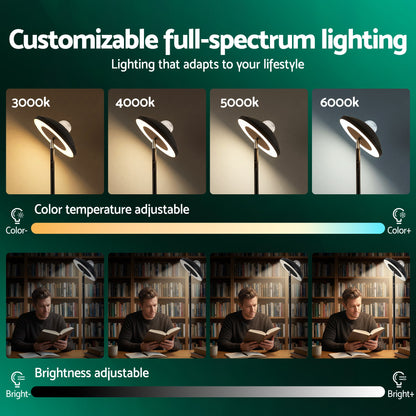 Artiss 2-in-1 LED Floor Lamp with Galaxy Projector &Remote, 178cm Tall Torchiere Standing Light with Dynamic RGB Aurora Stepless 4 Colour Temperatures, 1H Timer for Living Room, Bedroom Kids Room