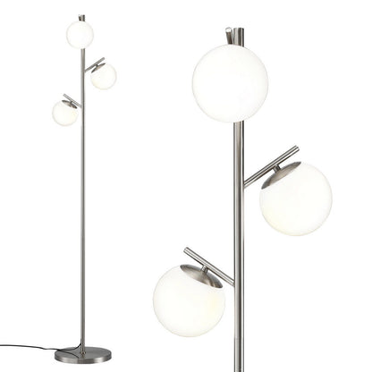 Artiss 3-Light Tree Floor Lamp 165cm Tall Standing Light with Sphere Glass Shades for Modern Homes