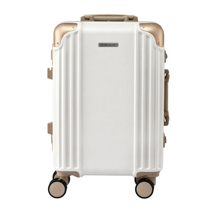 Wanderlite 20" Aluminium Frame Carry On Luggage Suitcase TSA Lock Spinner Wheels White Gold