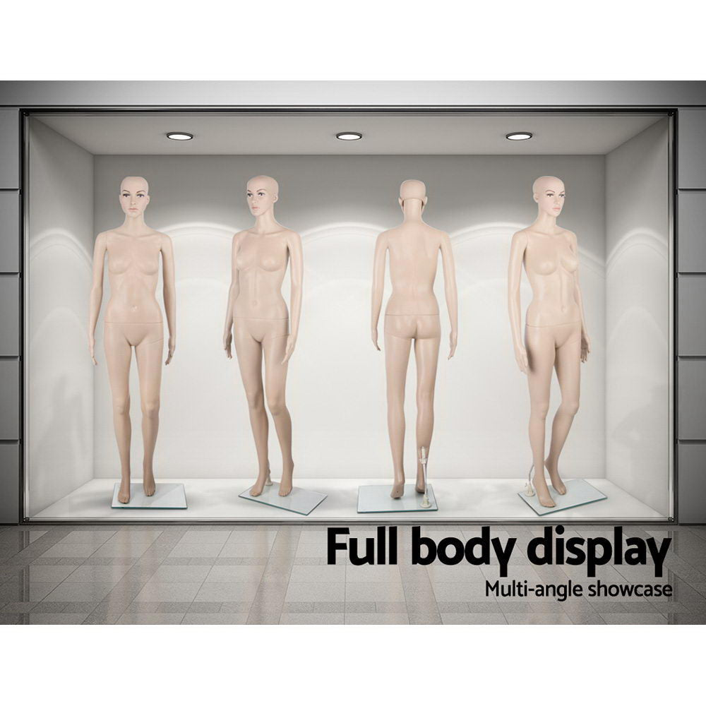 175cm Tall Full Body Female Mannequin - Skin Coloured