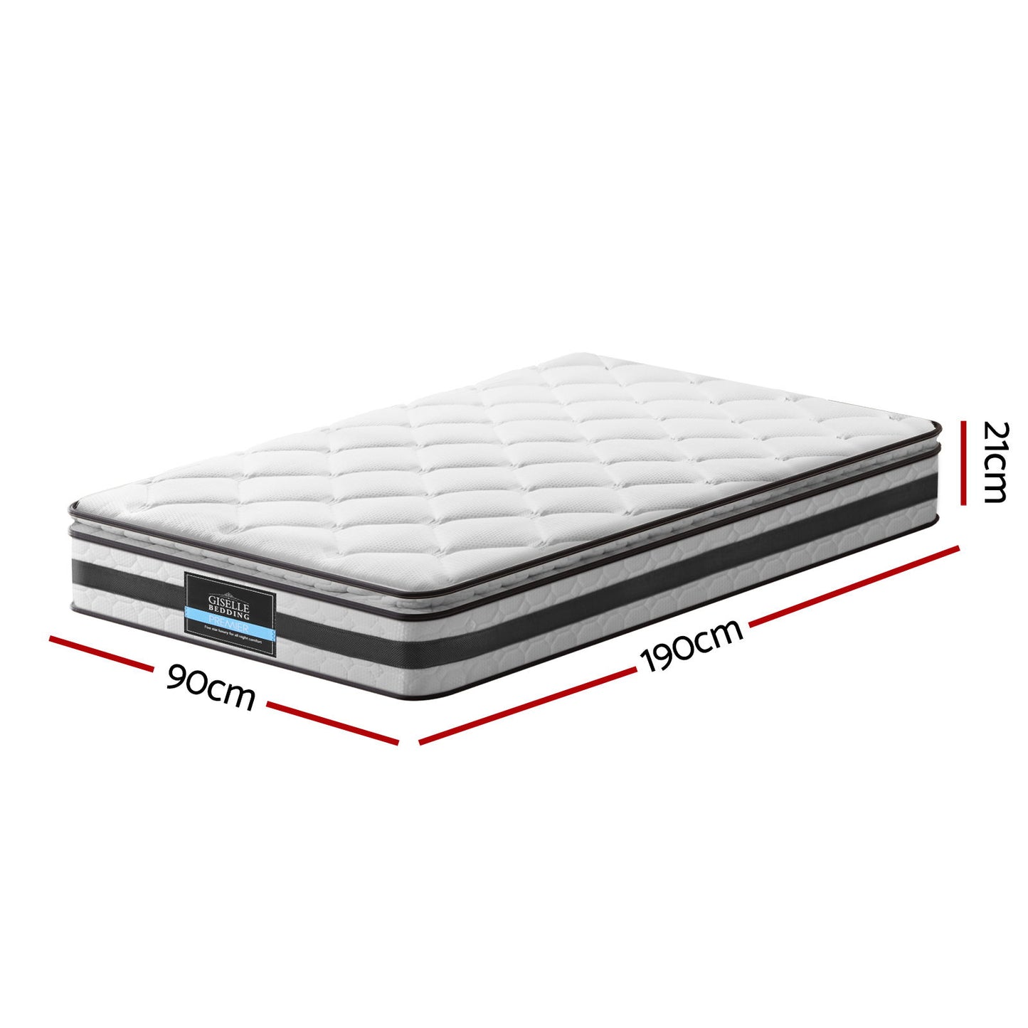 Giselle Bedding 21cm Mattress Pillow Top Single