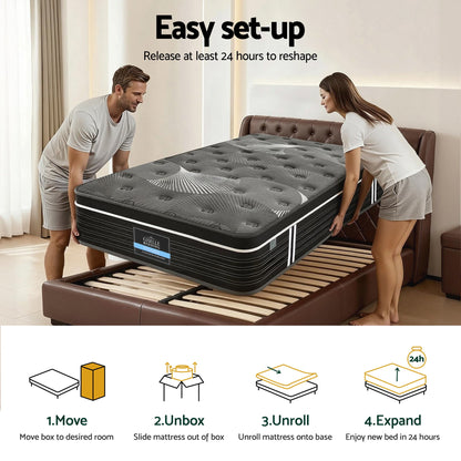 Giselle Bedding 35cm Mattress Graphene Memory Foam Medium Firm Euro Top Mattresses Single