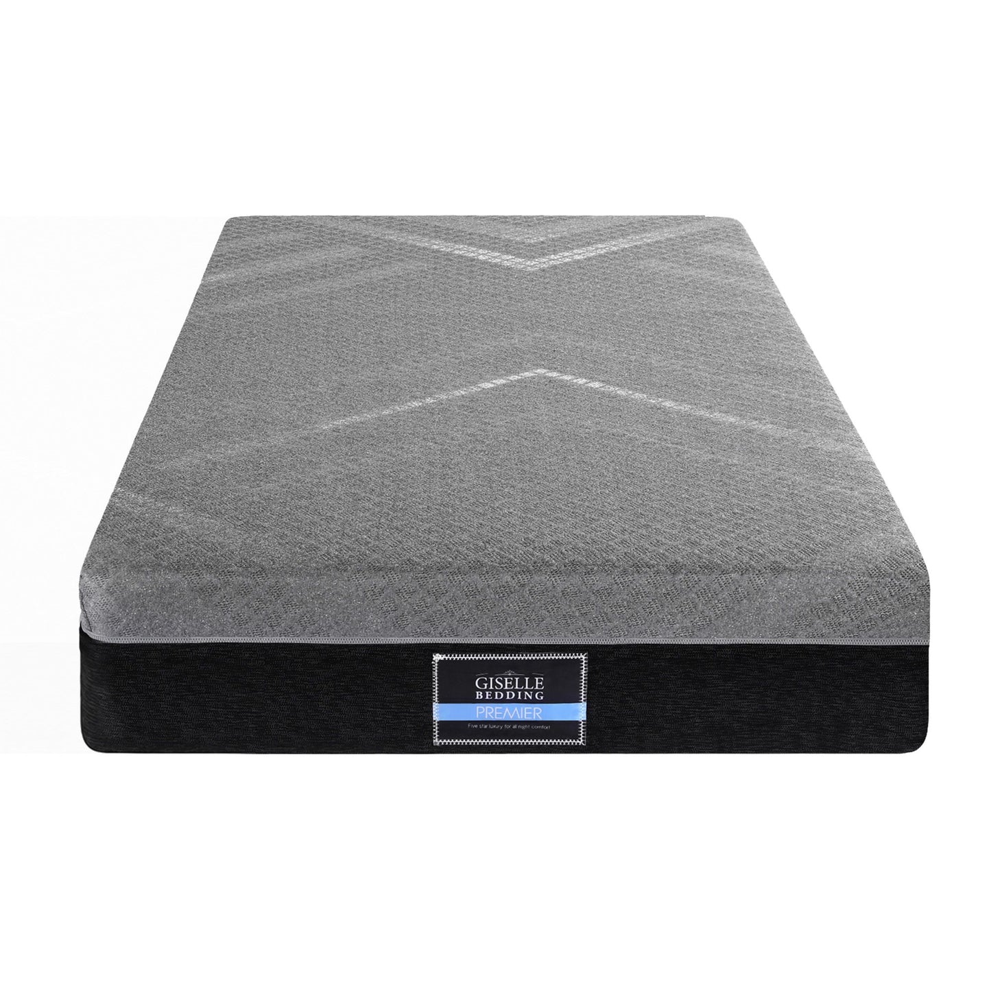 Giselle Single Mattress 26cm Firm Pocket Spring Dual Edge Support Dark Grey