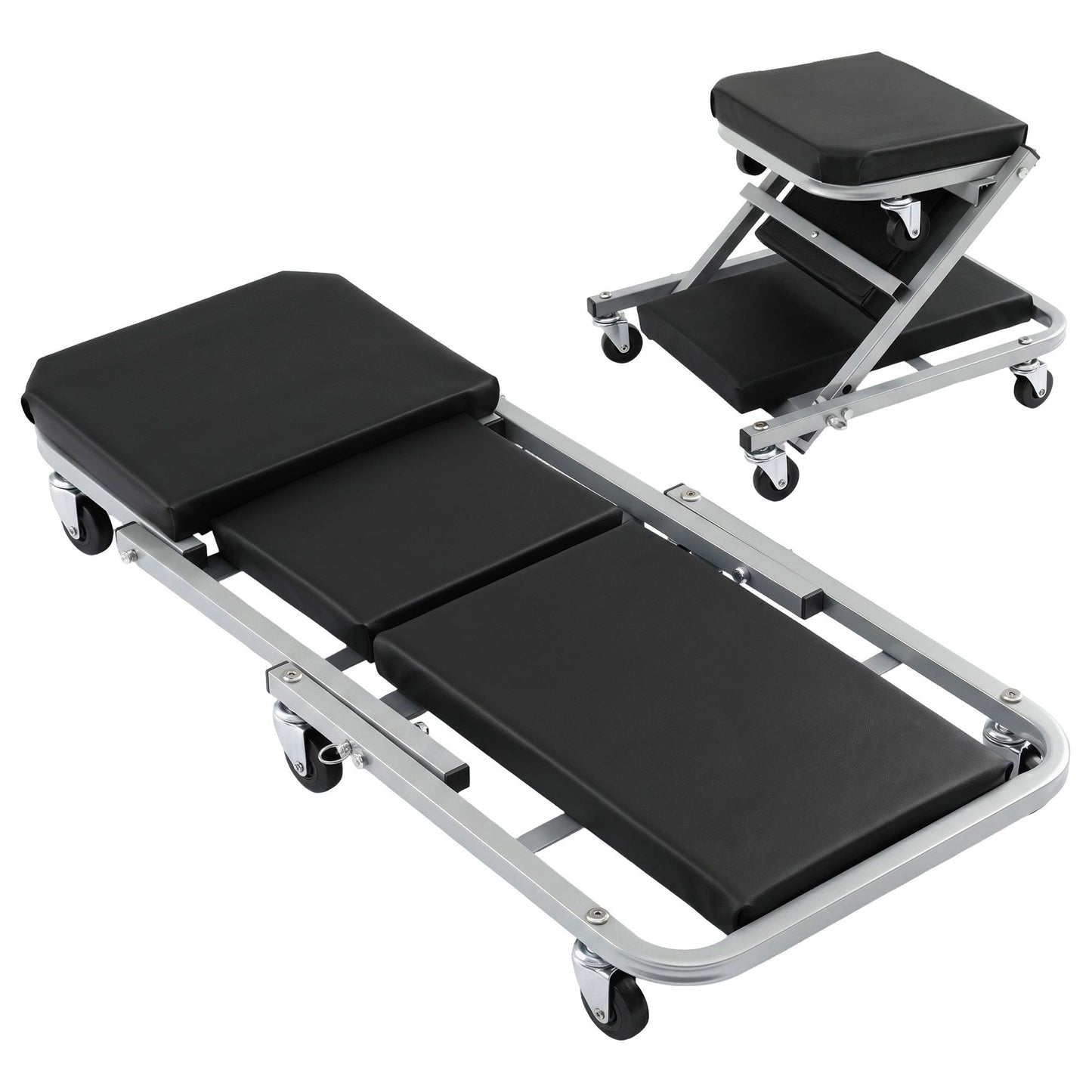 Giantz Garage Creeper 2-in-1 Mechanic Stool Rolling Automotive Z Creeper Seat