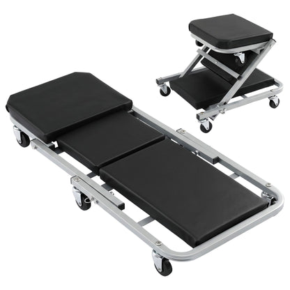 Giantz Garage Creeper 2-in-1 Mechanic Stool Rolling Automotive Z Creeper Seat