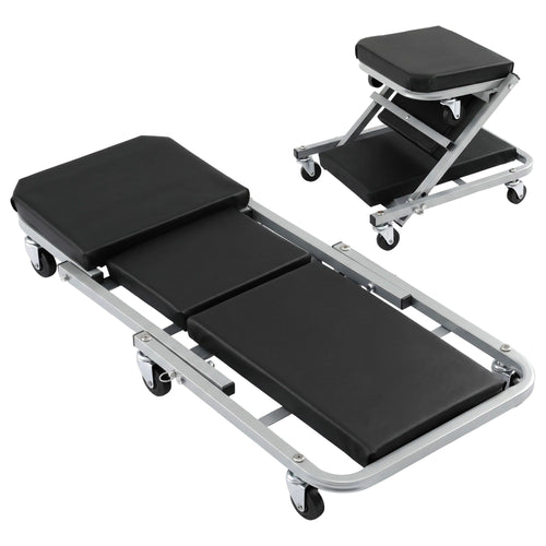 Giantz Garage Creeper 2-in-1 Mechanic Stool Rolling Automotive Z Creeper Seat