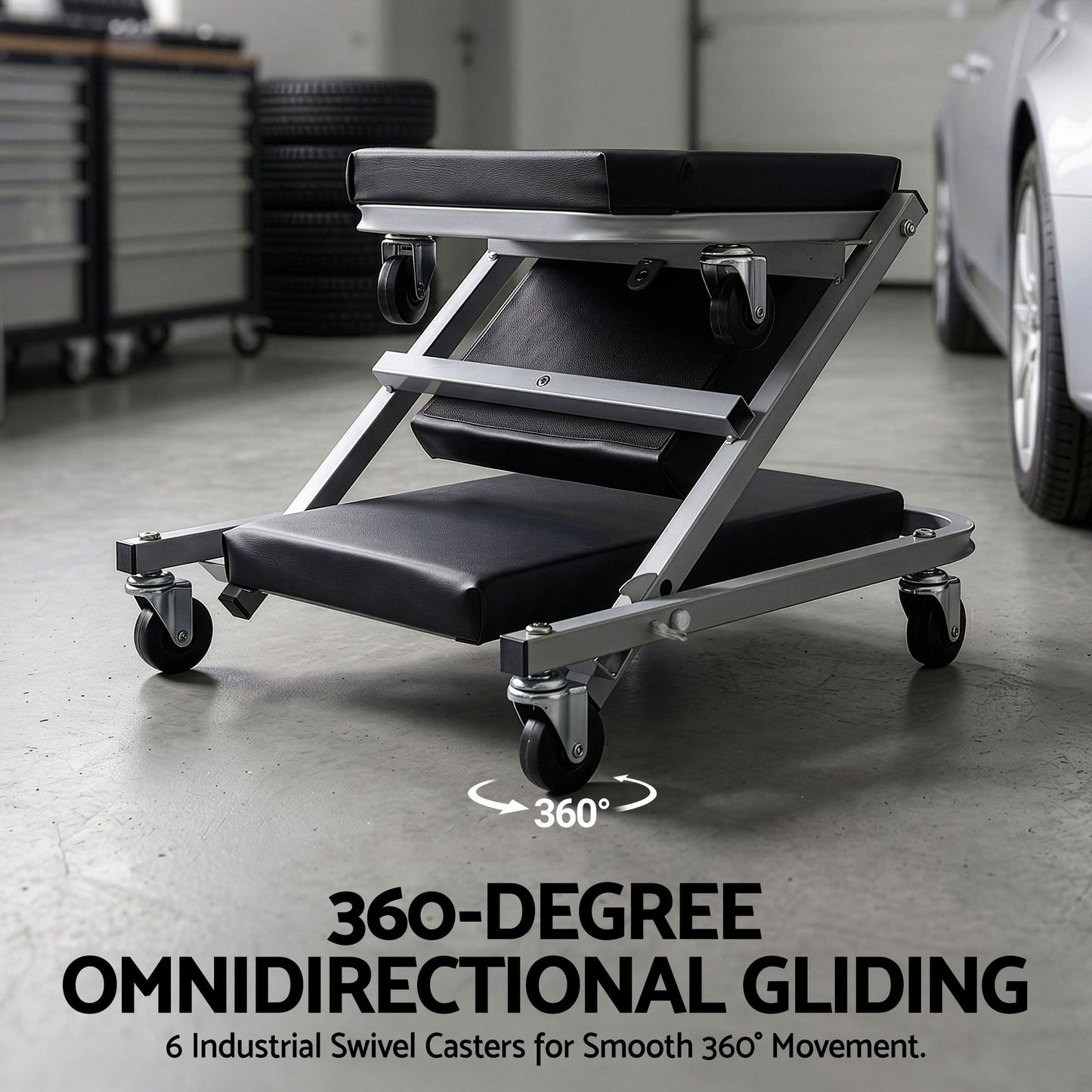 Giantz Garage Creeper 2-in-1 Mechanic Stool Rolling Automotive Z Creeper Seat