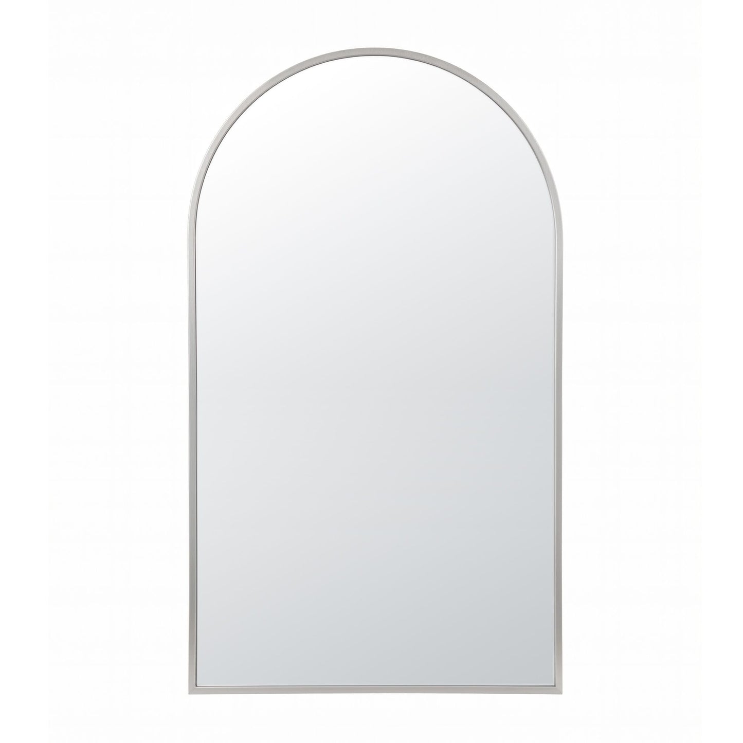 Embellir Arch Wall Mirror, Decorative Silver Frame Mirrors, 86x50cm Bathroom Vanity Mirror, Slim Frame for Living Room Entryway Bedroom Decor