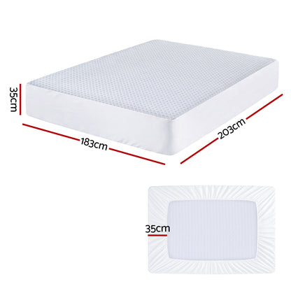 Giselle Cooling Mattress Protector Waterproof Deep Pocket Fitted Cover King
