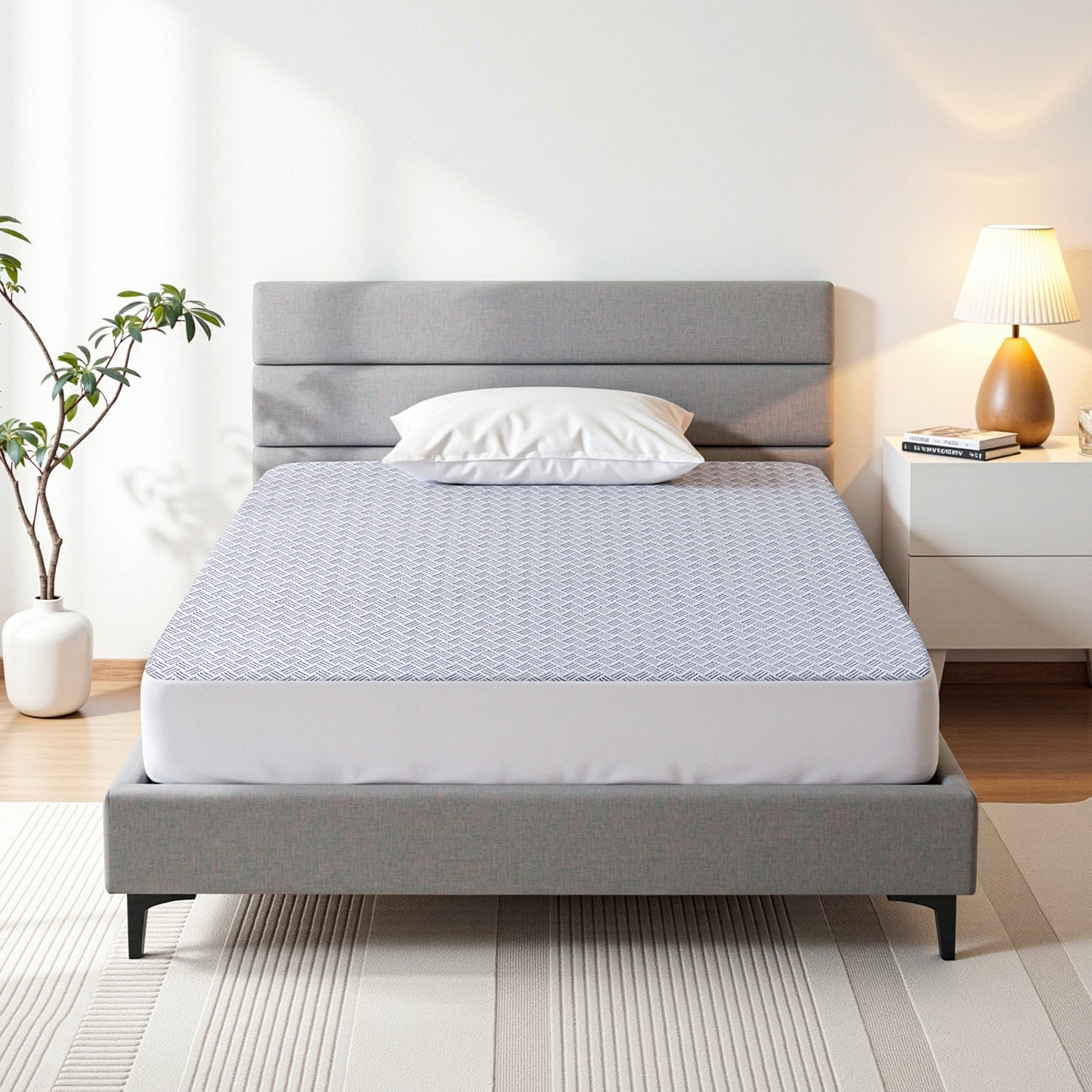 Giselle Cooling Mattress Protector Waterproof Deep Pocket Fitted Cover Single