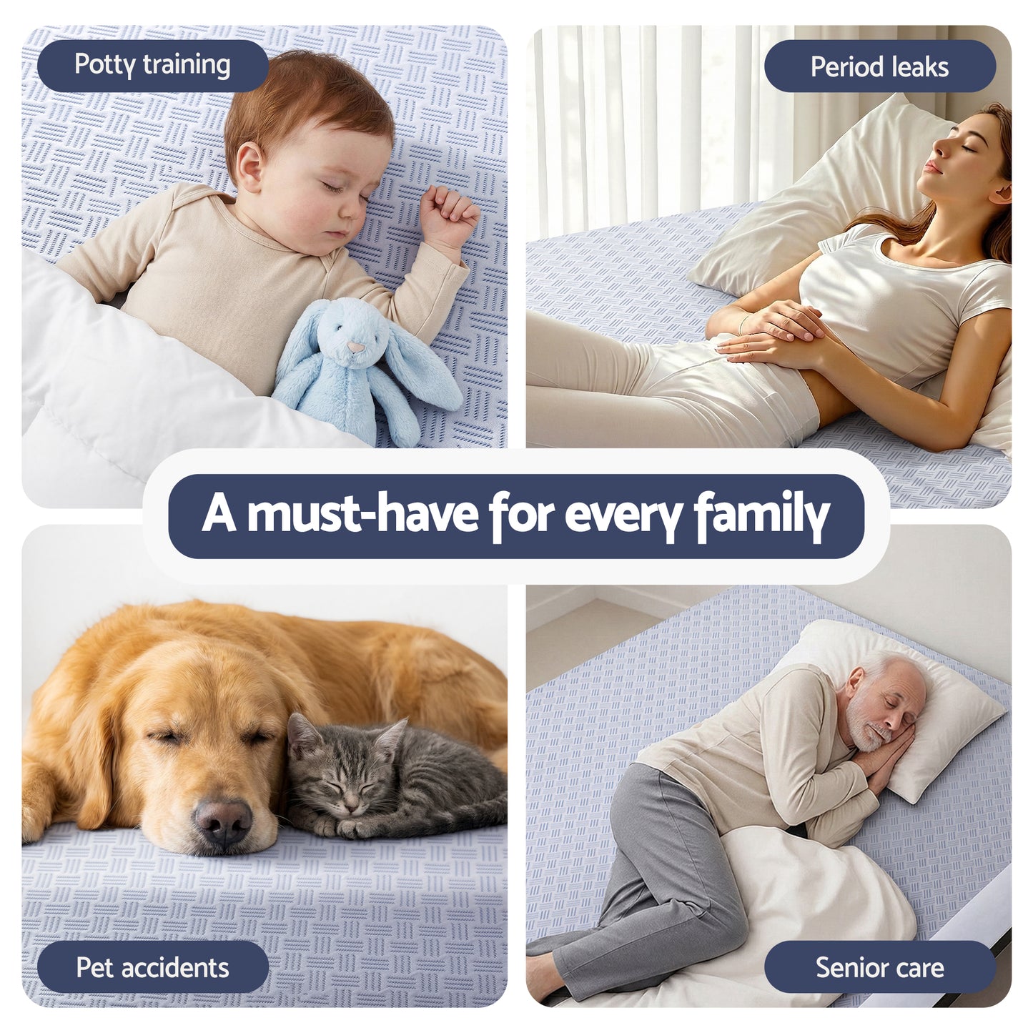 Giselle Cooling Mattress Protector Waterproof Deep Pocket Fitted Cover Single