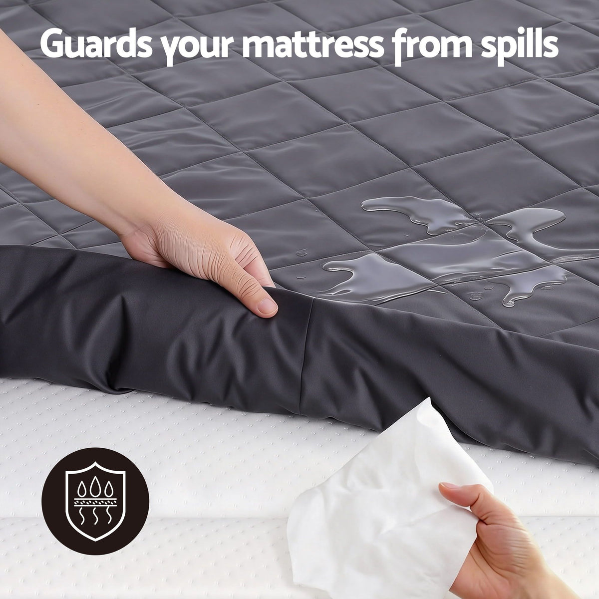 Giselle Water-Resistant Mattress Protector Microfiber 360° Fit Double