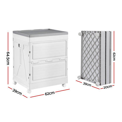 Gardeon 159L Outdoor Storage Box Stackable Cupboard Camping Organizer Wheels