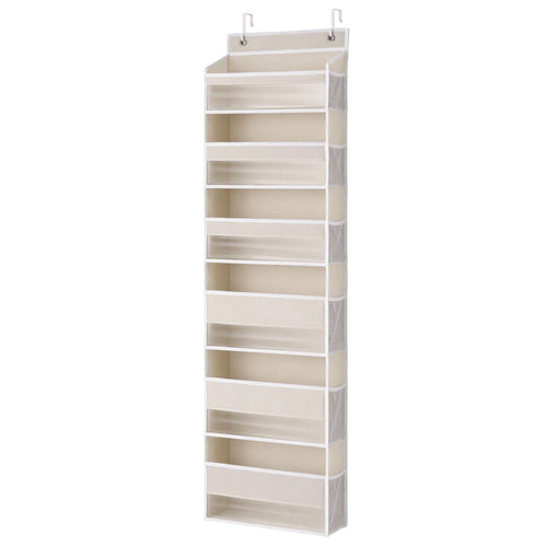 Artiss Over Door Storage Hanger Pantry 6-Tier 12 Pockets Fabric Organiser Beige