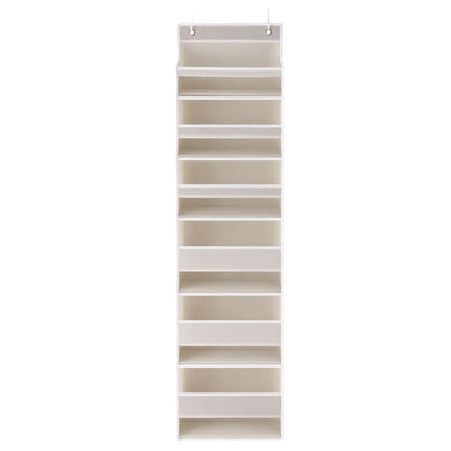 Artiss Over Door Storage Hanger Pantry 6-Tier 12 Pockets Fabric Organiser Beige