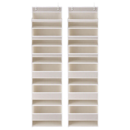 Artiss 2X Over Door Storage Hangers Pantry 6-Tier Organiser Pockets Fabric Beige