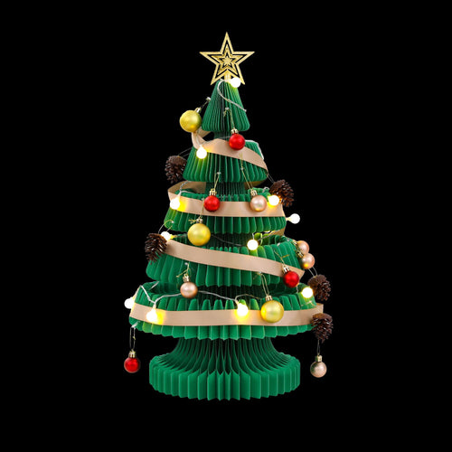 Jingle Jollys 3D Honeycomb Paper Christmas Tree Kit For Home Office Cafe Outdoor