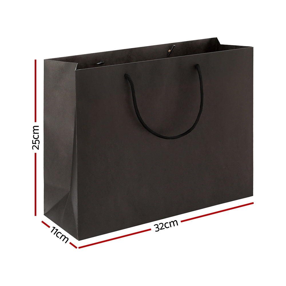 50pcs Bulk Paper Bags Pack Shopping Retail Gift Bag Reusable Fabric Handle Black