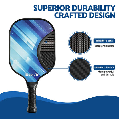 Everfit Pickleball Paddle Set Fibreglass Racquet Honeycomb Core With Bag