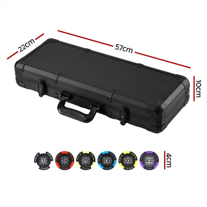 Poker Chip Set 500PC 14g Chips Casino Gambling Party Game Dice Cards