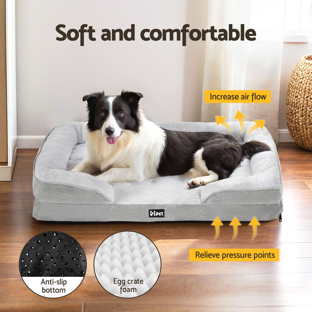 i.Pet Pet Bed Dog Calming Soft Cushion Egg Crate Large Sofa Washable Removable