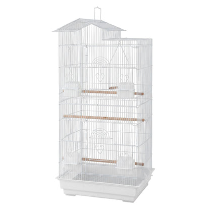 i.Pet 100cm Bird Cage Aviary Parrot Budgie White