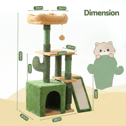 i.Pet Cat Tree Tower 101cm Scratching Post Furniture Scratcher House Green