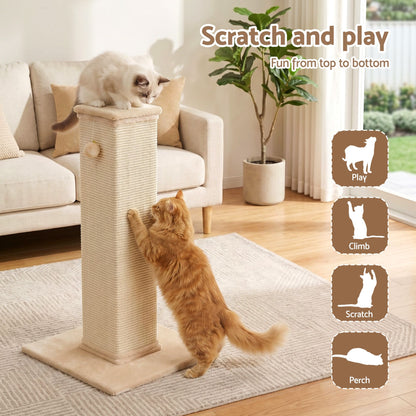 i.Pet Cat Tree 89cm Scratching Post Tower Scratcher Wood Condo Bed House Trees Beige