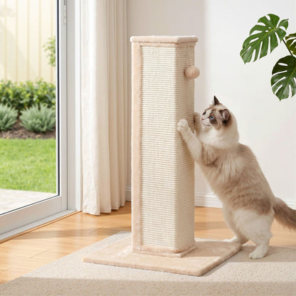 i.Pet Cat Tree 89cm Scratching Post Tower Scratcher Wood Condo Bed House Trees Beige
