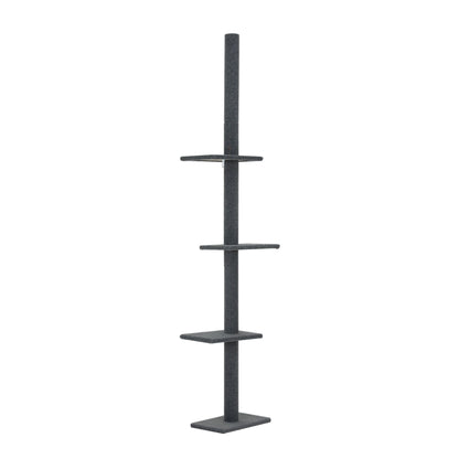 i.Pet Cat Tree 290cm Tower Scratching Post Scratcher Floor to Ceiling Cats Bed Grey