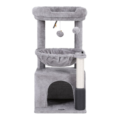 i.Pet Cat Tree Tower 82cm Scratching Post Furniture Scratcher House Light Grey