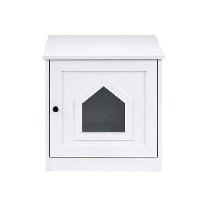 i.Pet 49x51cm Cat Litter Box Enclosure Hidden Litter Tray Cabinet White