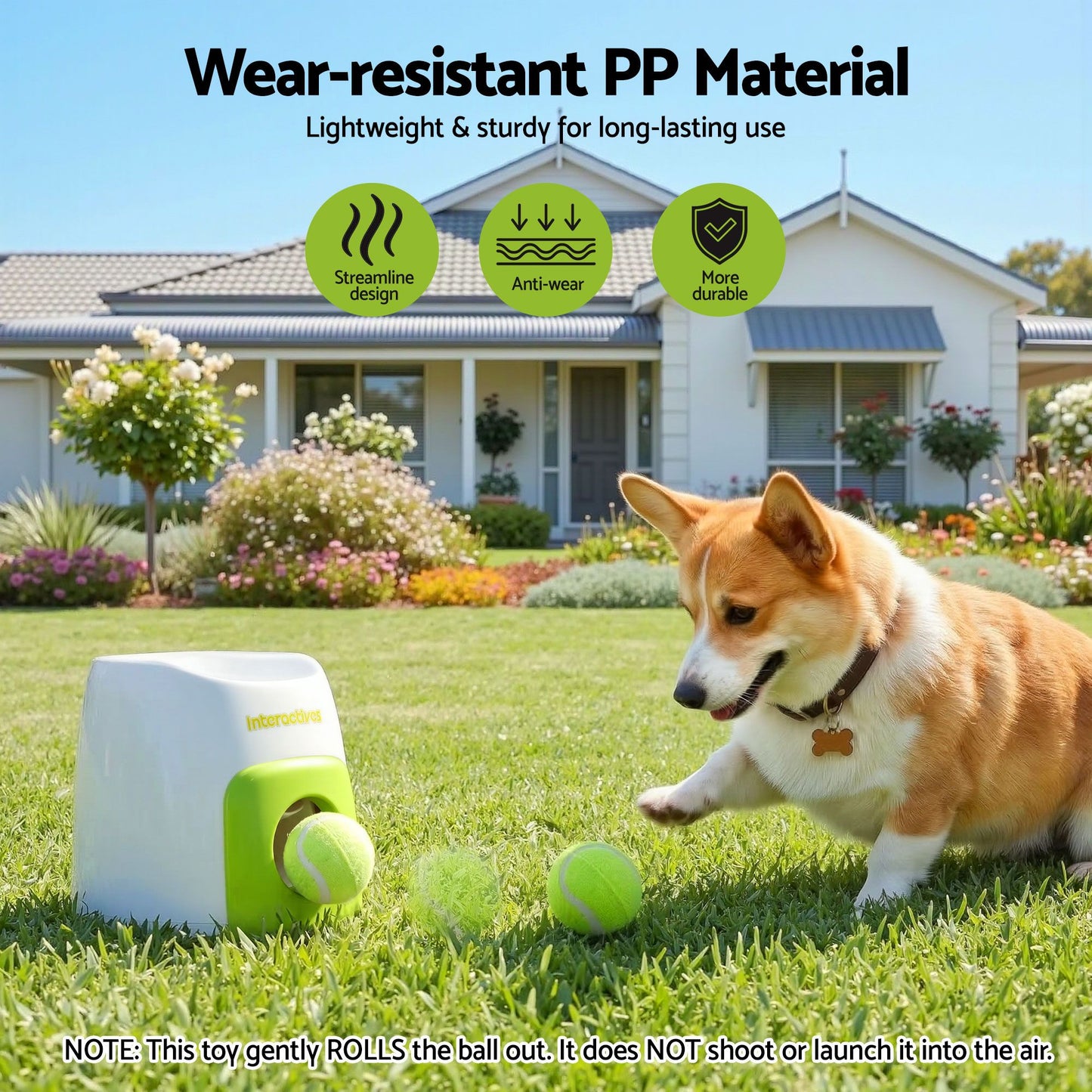 i.Pet 2-in-1 Interactive Dog Treat Dispenser Toy with 2 Balls Green