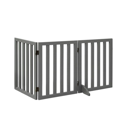 i.Pet Dog Gate Playpen Enclosure 3 Panels Pet Door Fence Wooden Play Pen Stair