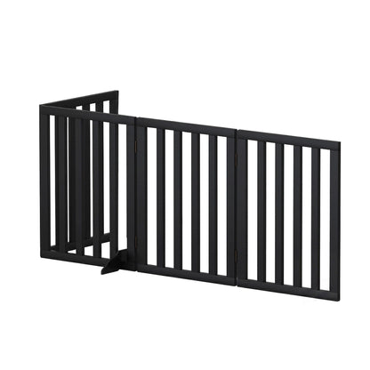 i.Pet Dog Gate Playpen Enclosure 4 Panels Pet Door Fence Wooden Play Pen Stair