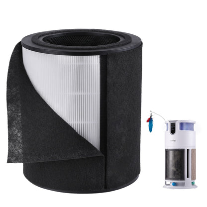 LUVIMO Pet Air Purifier Replacement Filter H13 HEPA w/ Activated Carbon Washable Pre-filter