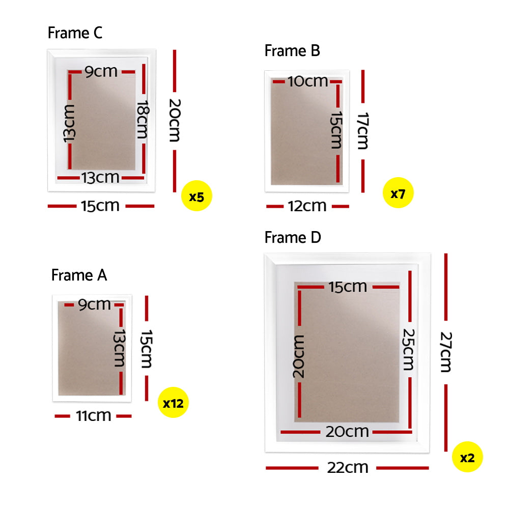 Artiss Photo Frames Art Holder 26PCS 8x10" 5x7" 4x6" 3.5x5" White