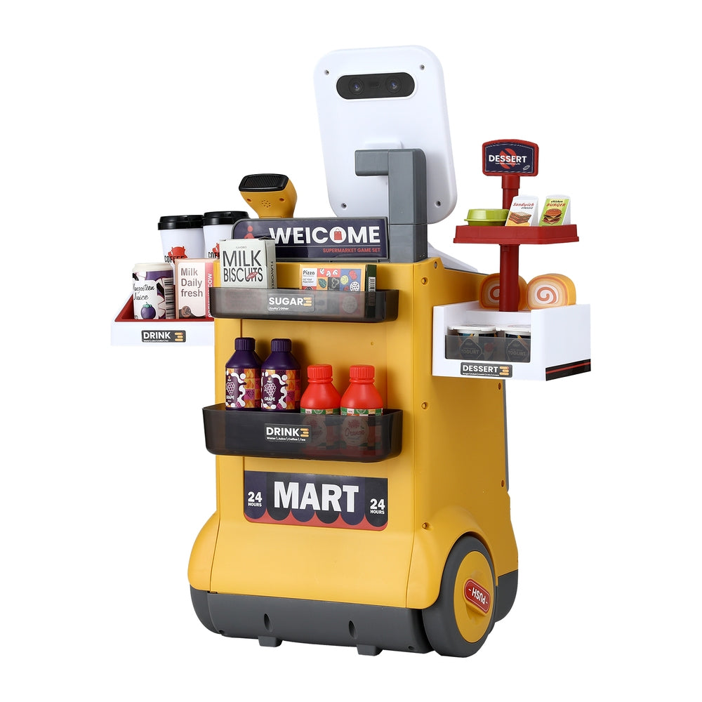 Keezi Kids Pretend Playset Supermarket Shopping Role Play Toy Cash Food 48PCS