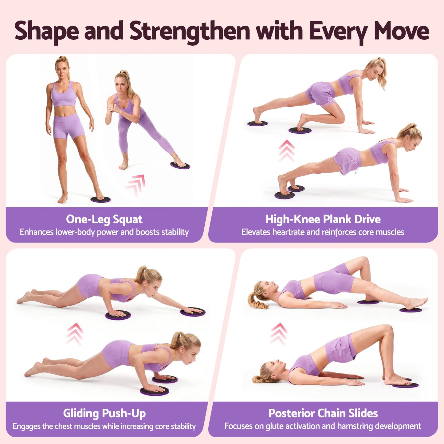 Everfit Pilates Ring Set for Women, 15pcs Home Workout Pilates Equipment with Ring, Ball, Yoga Socks, D-Ring etc. Pilates Starter Kit for Strength, Toning and Flexibility Purple