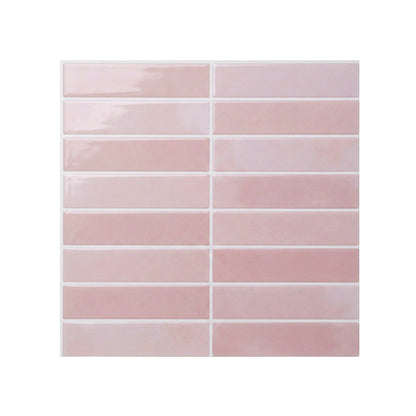 Artiss 3D Peel and Stick Wall Tiles Self Adhesive LinearGrid Backsplash 10 Sheets, Pink